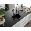 Granitinė virtuvinė plautuvė Mexen Diego su maišytuvu ir sifonu, Metallic juodas/auksinis+Juodas(B)