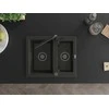 Granitinė virtuvinė plautuvė Mexen Carlos su maišytuvu ir sifonu, Metallic juodas/auksinis+Juodas
