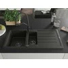 Granitinė virtuvinė plautuvė Mexen Andres su maišytuvu ir sifonu, Metallic juodas/auksinis+Juodas