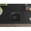 Granitinė virtuvinė plautuvė Mexen Milo su maišytuvu ir sifonu, Metallic juodas/auksinis+Juodas