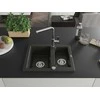 Granitinė virtuvinė plautuvė Mexen Carlos su maišytuvu ir sifonu, Metallic juodas/auksinis+Chrome