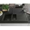 Granitinė virtuvinė plautuvė Mexen Andres su maišytuvu ir sifonu, Metallic juodas/auksinis+Juodas