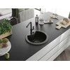 Granitinė virtuvinė plautuvė Mexen Diego su maišytuvu ir sifonu, Metallic juodas/auksinis+Juodas