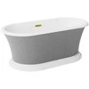 Vonia Besco Ziva Glam Sidabrinis, 160 x 75 cm, su sifonu su persipylimu slim auksinis