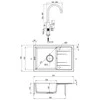 Granitinė virtuvinė plautuvė Deante Corio su maišytuvu, ZRCP2113, Graphite+Juodas/Steel