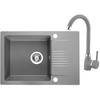 Granitinė virtuvinė plautuvė Laveo Celia su maišytuvu, SJCG513T, Pilkas