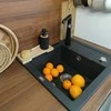 Granitinė virtuvinė plautuvė Laveo Trzynastka SBP_713T, Juodas