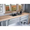 Granitinė virtuvinė plautuvė Laveo Trzynastka SBP_511T, Pilkas