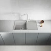 Granitinė virtuvinė plautuvė Laveo Wolin SPW_511T, Pilkas