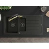 Granitinė virtuvinė plautuvė Mexen Andres su maišytuvu ir sifonu, Metallic juodas/auksinis+Juodas/Gold