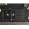 Granitinė virtuvinė plautuvė Mexen Andres su maišytuvu ir sifonu, Juodas granite+Juodas