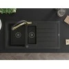 Granitinė virtuvinė plautuvė Mexen Andres su maišytuvu ir sifonu, Metallic juodas/sidabrinis+Juodas/Gold