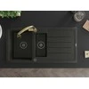 Granitinė virtuvinė plautuvė Mexen Andres su maišytuvu ir sifonu, Metallic juodas/auksinis+Gold
