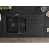 Granitinė virtuvinė plautuvė Mexen Andres su maišytuvu ir sifonu, Metallic juodas/sidabrinis+Juodas