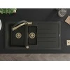 Granitinė virtuvinė plautuvė Mexen Andres su maišytuvu ir sifonu, Metallic juodas/auksinis+Juodas/Gold