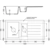 Granitinė virtuvinė plautuvė Mexen Andres su maišytuvu ir sifonu, Juodas+Gold