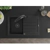 Granitinė virtuvinė plautuvė Mexen Bruno su maišytuvu ir sifonu, Metallic juodas/sidabrinis+Juodas