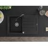Granitinė virtuvinė plautuvė Mexen Bruno su maišytuvu ir sifonu, Metallic juodas/sidabrinis+Juodas