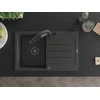 Granitinė virtuvinė plautuvė Mexen Bruno su maišytuvu ir sifonu, Juodas granite+Juodas