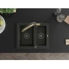 Granitinė virtuvinė plautuvė Mexen Carlos su maišytuvu ir sifonu, Metallic juodas/auksinis+Juodas/Gold