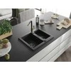 Granitinė virtuvinė plautuvė Mexen Carlos su maišytuvu ir sifonu, Metallic juodas/sidabrinis+Juodas/Gold