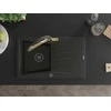 Granitinė virtuvinė plautuvė Mexen Cesar su maišytuvu ir sifonu, Metallic juodas/auksinis+Juodas/Gold