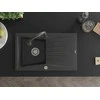 Granitinė virtuvinė plautuvė Mexen Cesar su maišytuvu ir sifonu, Juodas granite