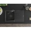 Granitinė virtuvinė plautuvė Mexen Cesar su maišytuvu ir sifonu, Juodas granite+Juodas