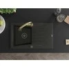 Granitinė virtuvinė plautuvė Mexen Cesar su maišytuvu ir sifonu, Metallic juodas/auksinis+Gold