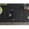 Granitinė virtuvinė plautuvė Mexen Cesar su maišytuvu ir sifonu, Metallic juodas/sidabrinis+Juodas