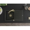 Granitinė virtuvinė plautuvė Mexen Cesar su maišytuvu ir sifonu, Metallic juodas/sidabrinis+Gold