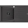 Granitinė virtuvinė plautuvė Mexen Cesar su sifonu, Juodas granite+Juodas, 775 x 470 mm