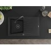 Granitinė virtuvinė plautuvė Mexen Cesar su maišytuvu ir sifonu, Metallic juodas/sidabrinis+Juodas
