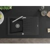 Granitinė virtuvinė plautuvė Mexen Cesar su maišytuvu ir sifonu, Metallic juodas/sidabrinis+Chrome