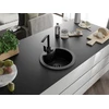 Granitinė virtuvinė plautuvė Mexen Diego su maišytuvu ir sifonu, Metallic juodas/sidabrinis+Juodas(B)