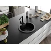 Granitinė virtuvinė plautuvė Mexen Diego su maišytuvu ir sifonu, Juodas granite+Juodas(B)