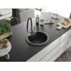 Granitinė virtuvinė plautuvė Mexen Diego su maišytuvu ir sifonu, Juodas granite+Juodas/Gold