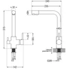 Granitinė virtuvinė plautuvė Mexen Diego su maišytuvu ir sifonu, Juodas granite+Chrome
