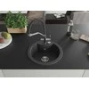 Granitinė virtuvinė plautuvė Mexen Diego su maišytuvu ir sifonu, Juodas granite+Juodas/Chrome