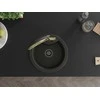 Granitinė virtuvinė plautuvė Mexen Diego su maišytuvu ir sifonu, Metallic juodas/auksinis+Juodas/Gold