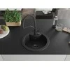 Granitinė virtuvinė plautuvė Mexen Diego su maišytuvu ir sifonu, Metallic juodas/sidabrinis+Juodas
