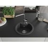 Granitinė virtuvinė plautuvė Mexen Diego su maišytuvu ir sifonu, Juodas granite+Chrome