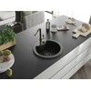 Granitinė virtuvinė plautuvė Mexen Diego su maišytuvu ir sifonu, Metallic juodas/auksinis+Juodas/Gold