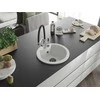 Granitinė virtuvinė plautuvė Mexen Diego su maišytuvu ir sifonu, Baltas+Juodas/Chrome