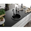 Granitinė virtuvinė plautuvė Mexen Diego su maišytuvu ir sifonu, Juodas granite+Juodas(B)