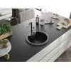 Granitinė virtuvinė plautuvė Mexen Diego su maišytuvu ir sifonu, Metallic juodas/sidabrinis+Juodas/Chrome