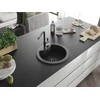 Granitinė virtuvinė plautuvė Mexen Diego su maišytuvu ir sifonu, Juodas granite+Juodas granite/Chrome