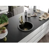 Granitinė virtuvinė plautuvė Mexen Diego su maišytuvu ir sifonu, Metallic juodas/auksinis+Gold