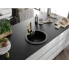 Granitinė virtuvinė plautuvė Mexen Diego su maišytuvu ir sifonu, Metallic juodas/auksinis+Gold(B)
