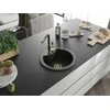 Granitinė virtuvinė plautuvė Mexen Diego su maišytuvu ir sifonu, Metallic juodas/auksinis+Juodas/Gold
